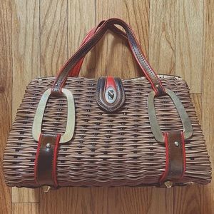 Vintage 60’s Straw / Wicker Basket Purse